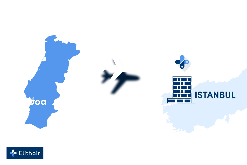 Encontre o próximo voo direto para Istambul para o seu transplante capilar